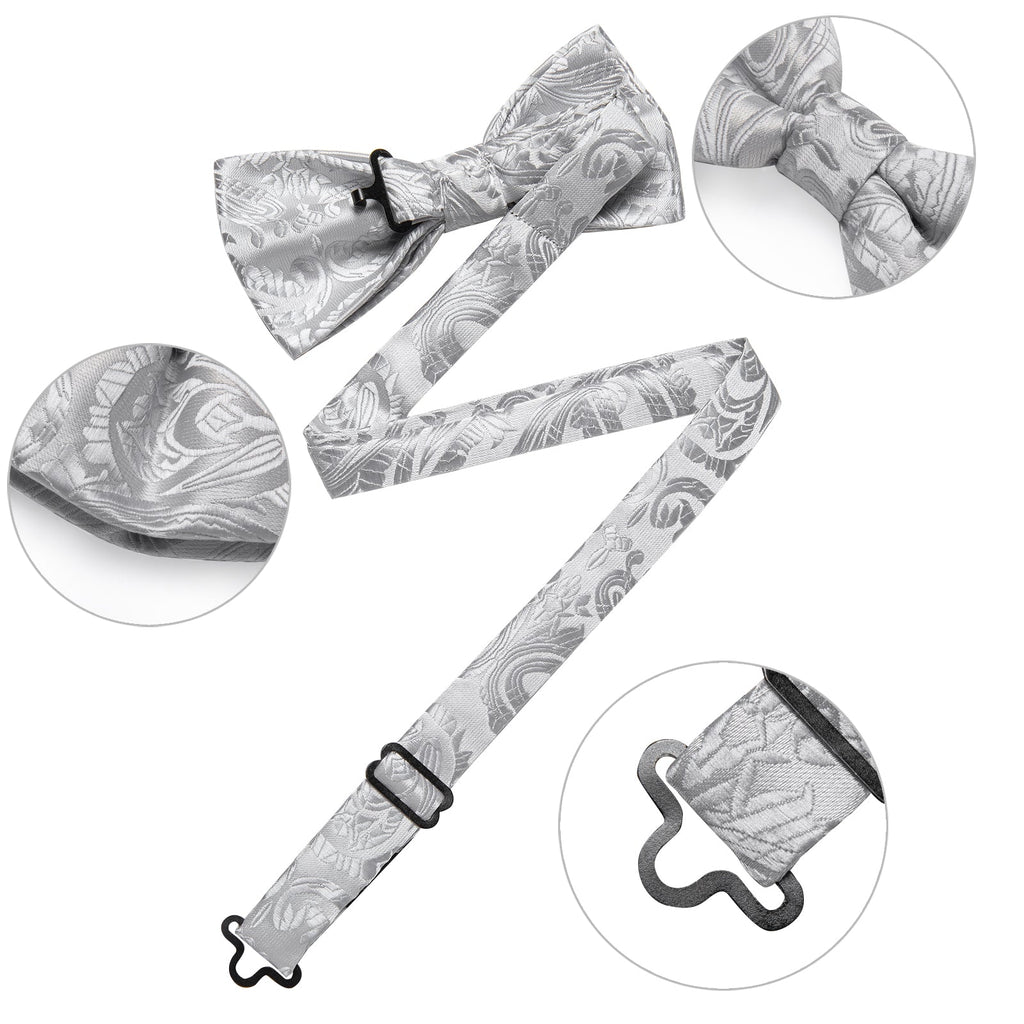 GentCrest Grey Paisley Bowtie Set - Image 8