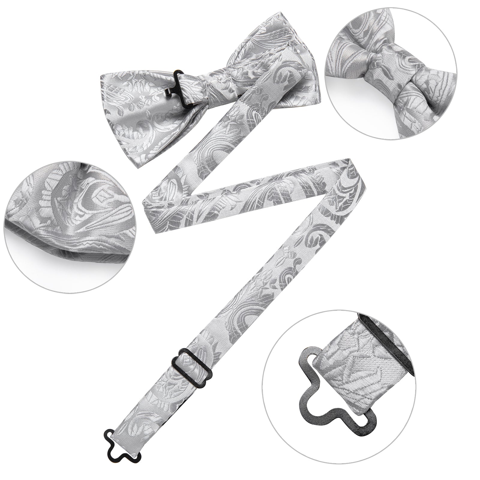 GentCrest Grey Paisley Bowtie Set - Image 8