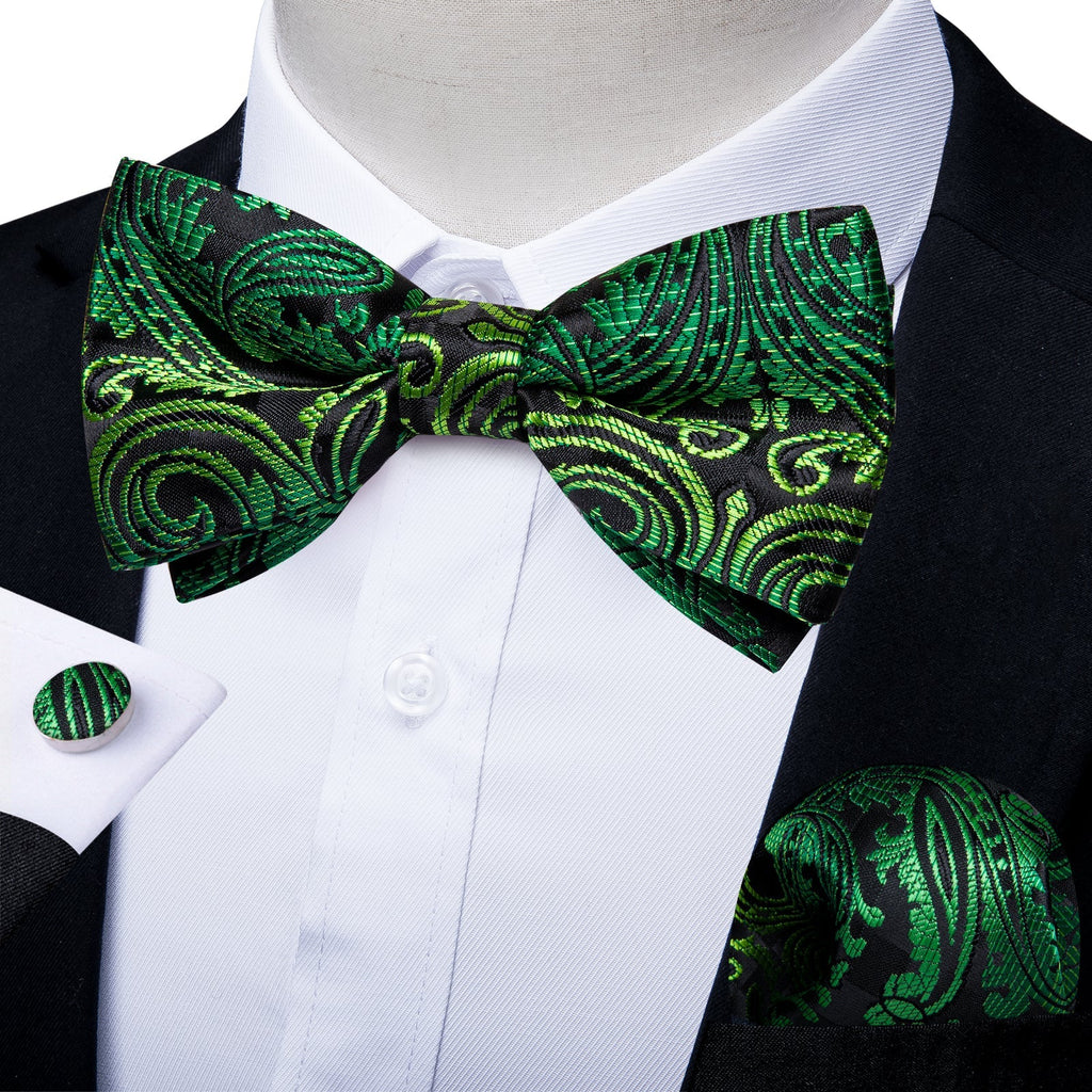 GentCrest Black Paisley Bowtie Set - Image 1