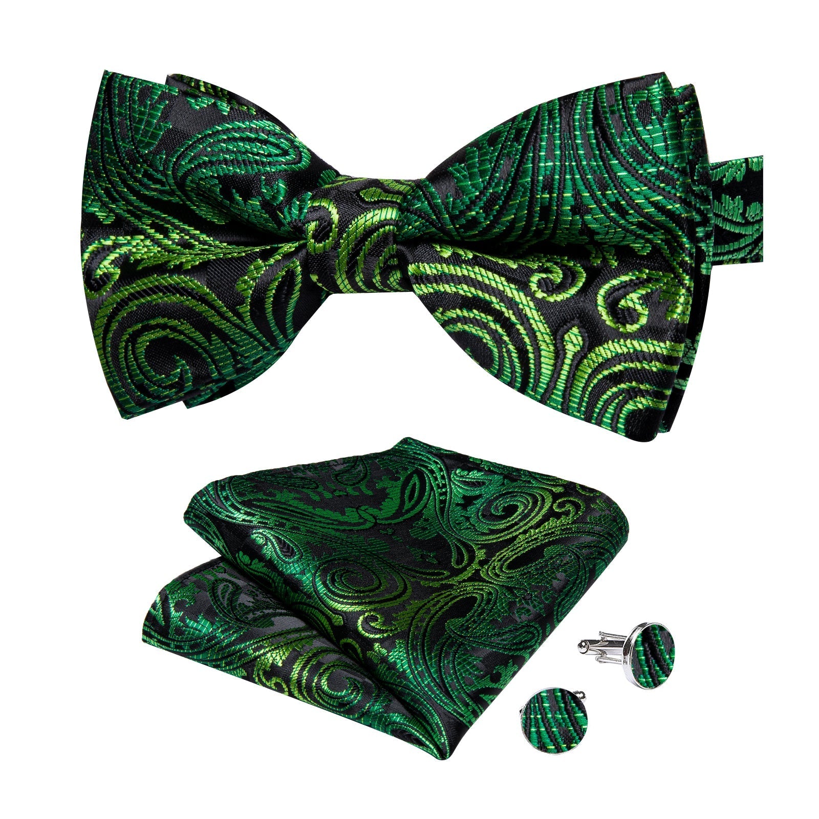 GentCrest Black Paisley Bowtie Set - Image 4