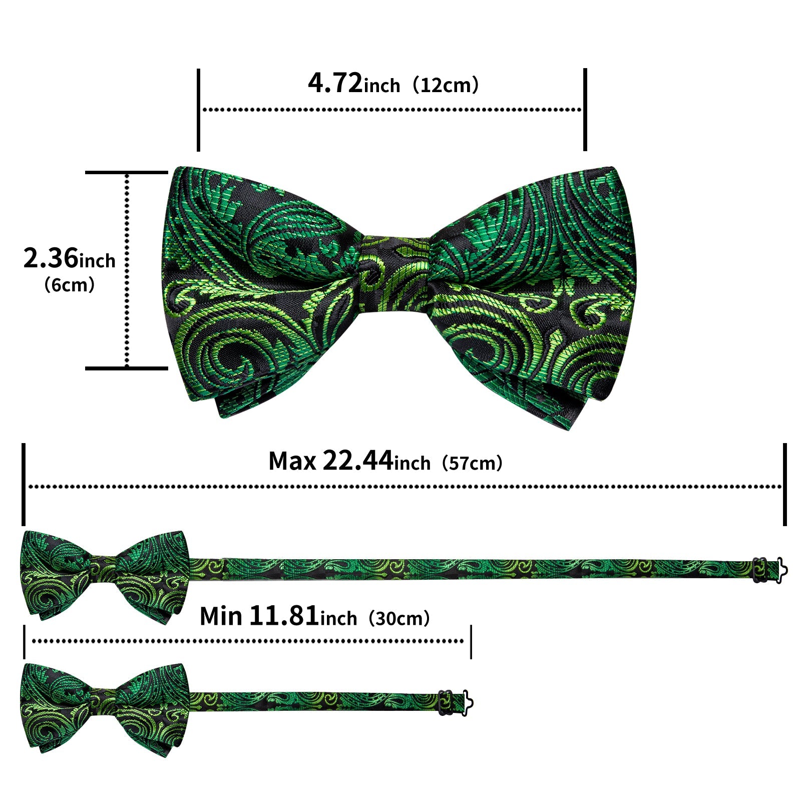 GentCrest Black Paisley Bowtie Set - Image 6