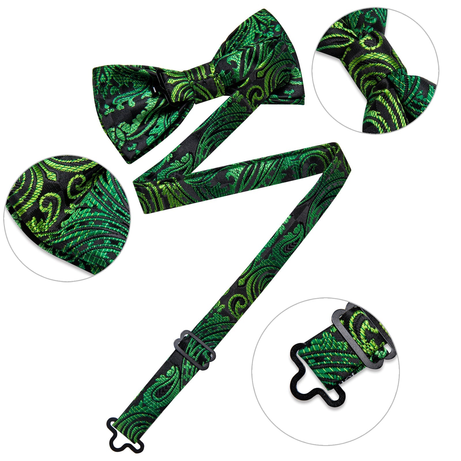 GentCrest Black Paisley Bowtie Set - Image 8