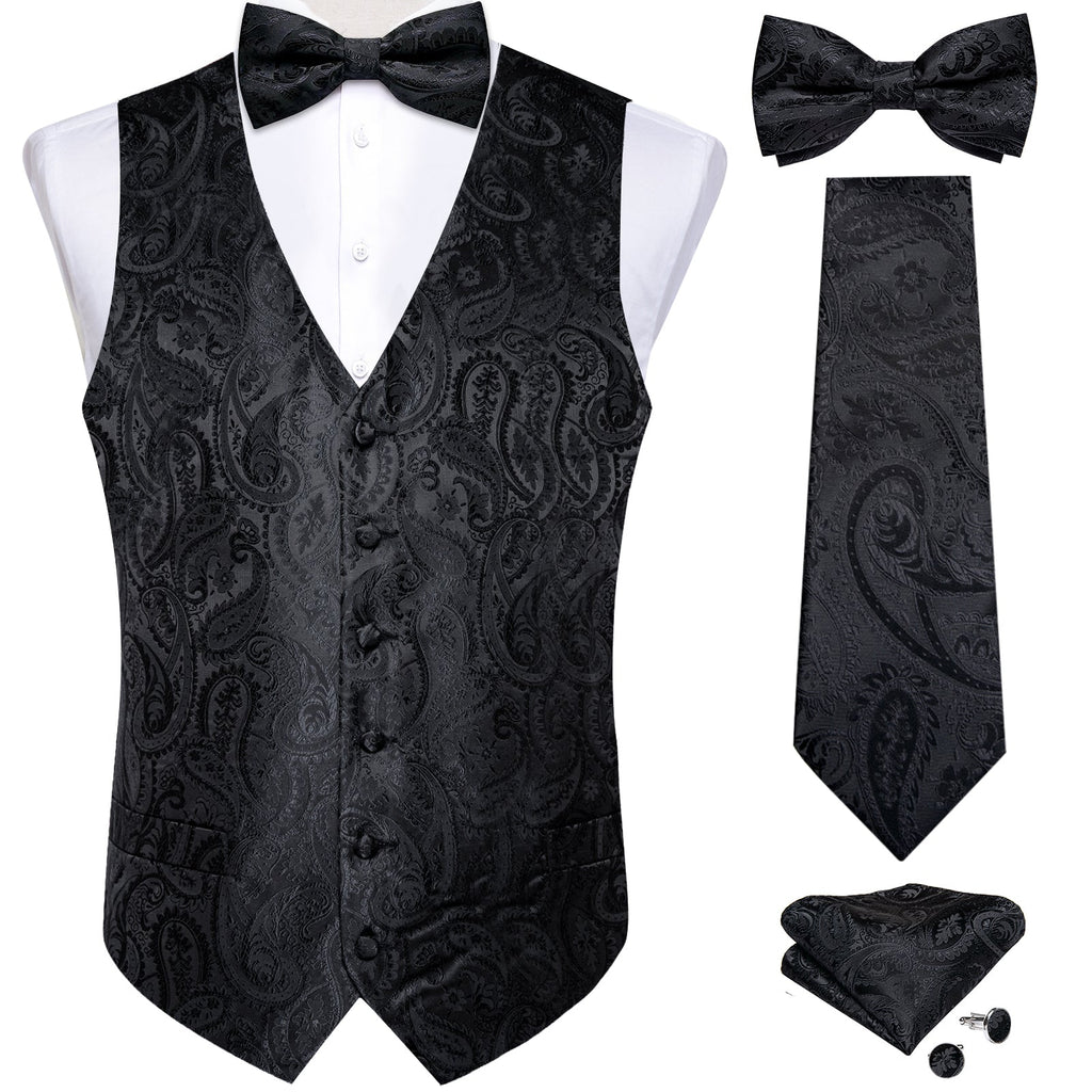 GentCrest Black Paisley Vest Set - Image 1