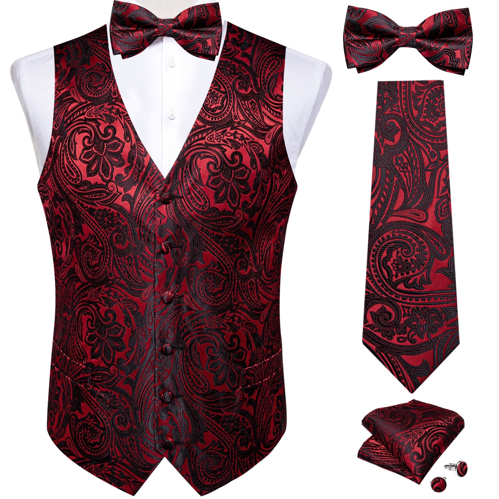 GentCrest Black Paisley Vest Set - Image 1