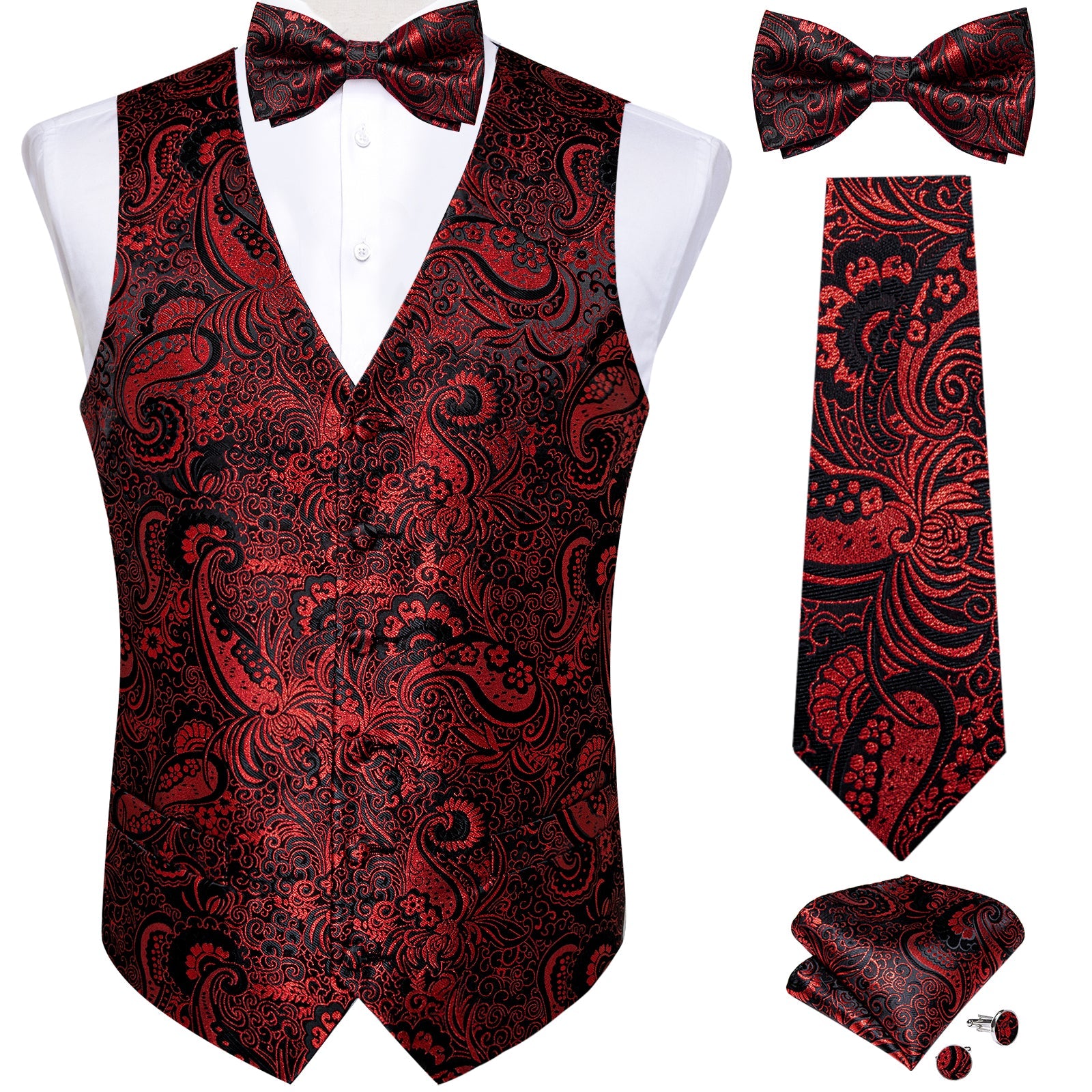 GentCrest Black Paisley Vest Set - Image 1