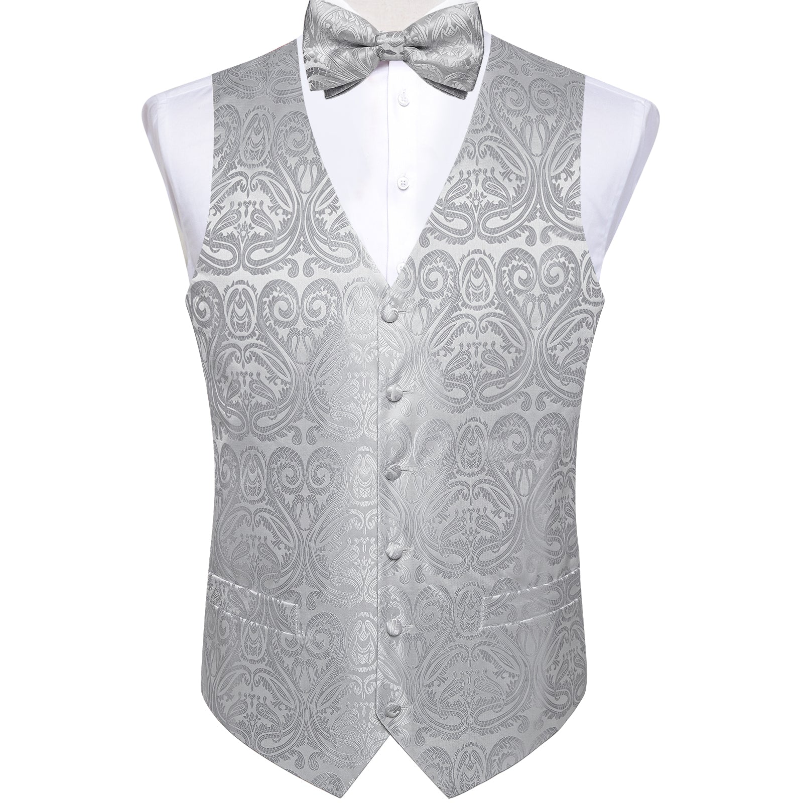 GentCrest Grey Paisley Vest Set - Image 2