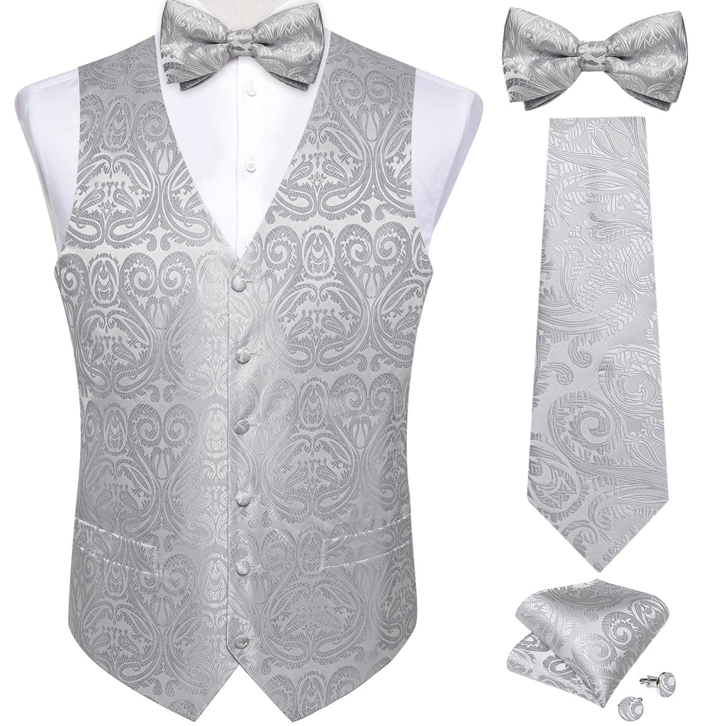 GentCrest Grey Paisley Vest Set - Image 1