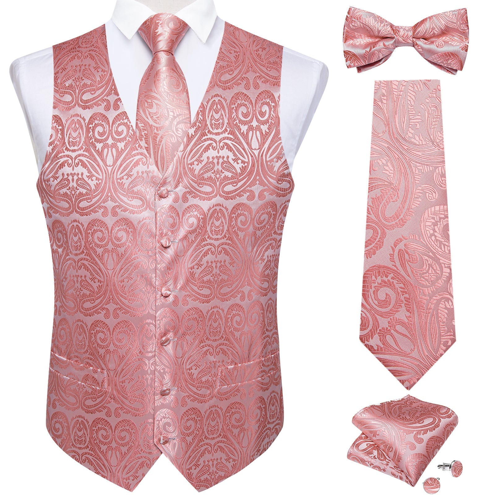 GentCrest Pink Paisley Vest Set - Image 4
