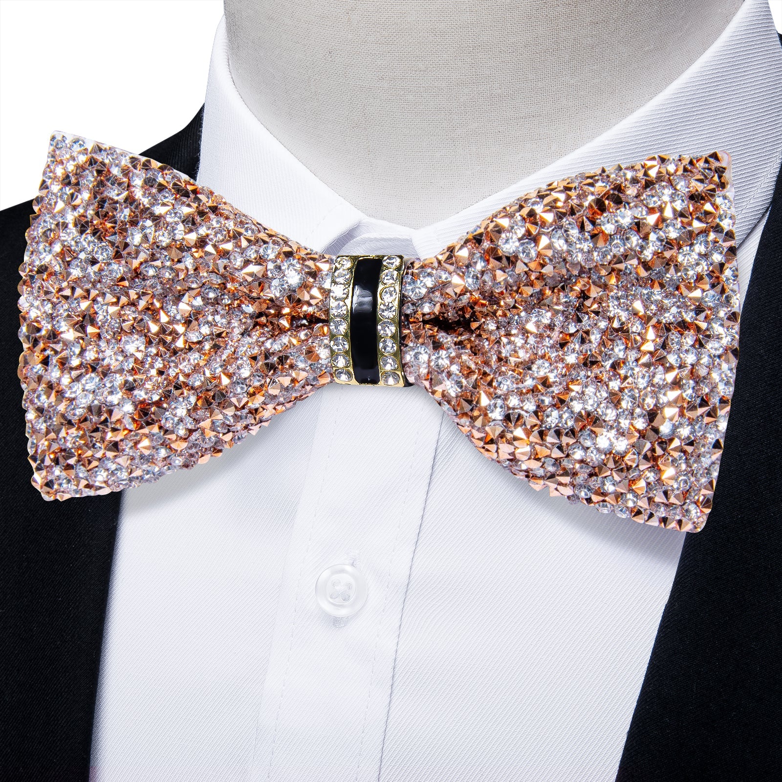 GentCrest Gold Rhinestone Bowtie Set - Image 1