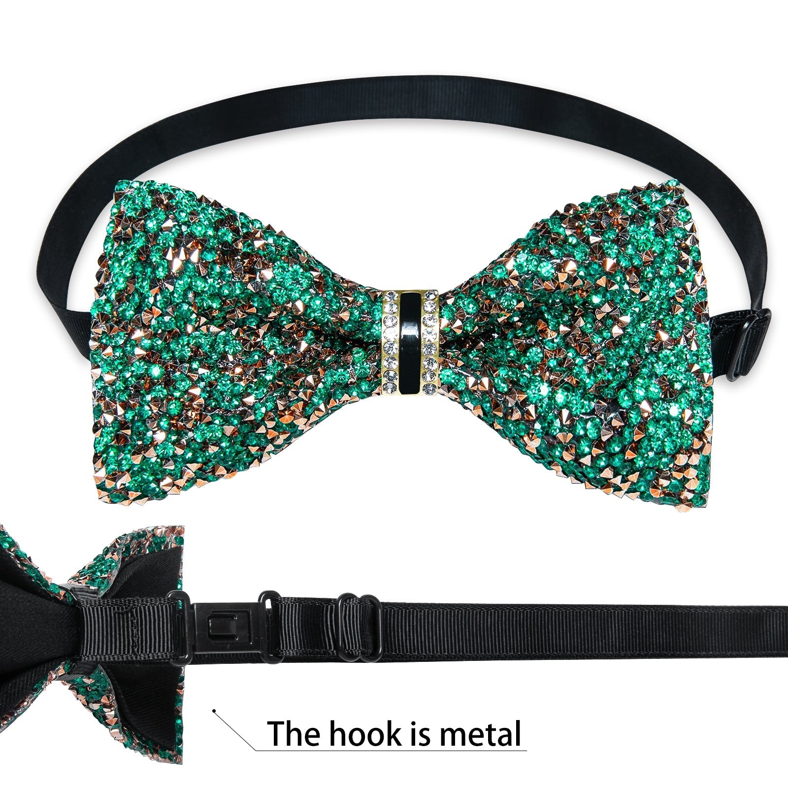 GentCrest Green Rhinestone Bowtie Set - Image 3