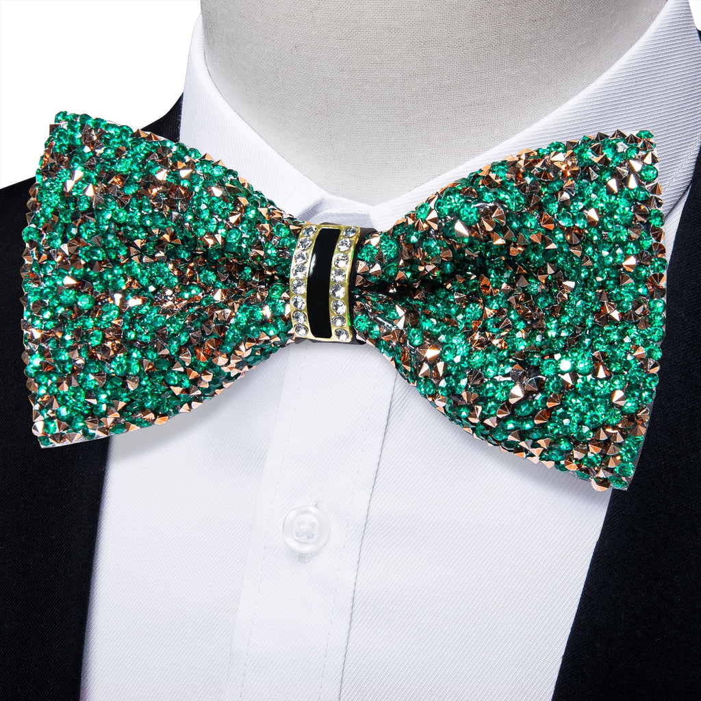 GentCrest Green Rhinestone Bowtie Set - Image 1