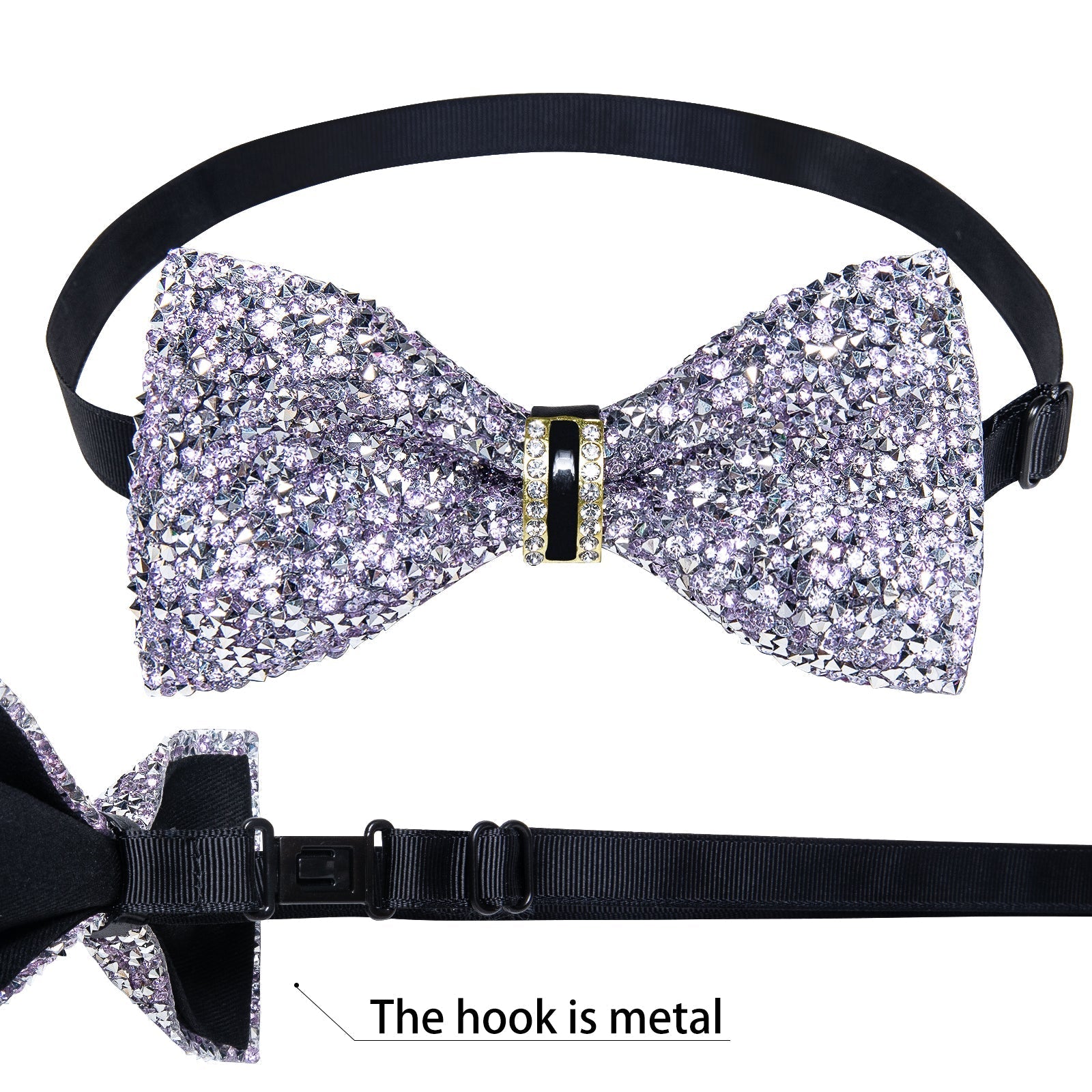 GentCrest Purple Rhinestone Bowtie Set - Image 5