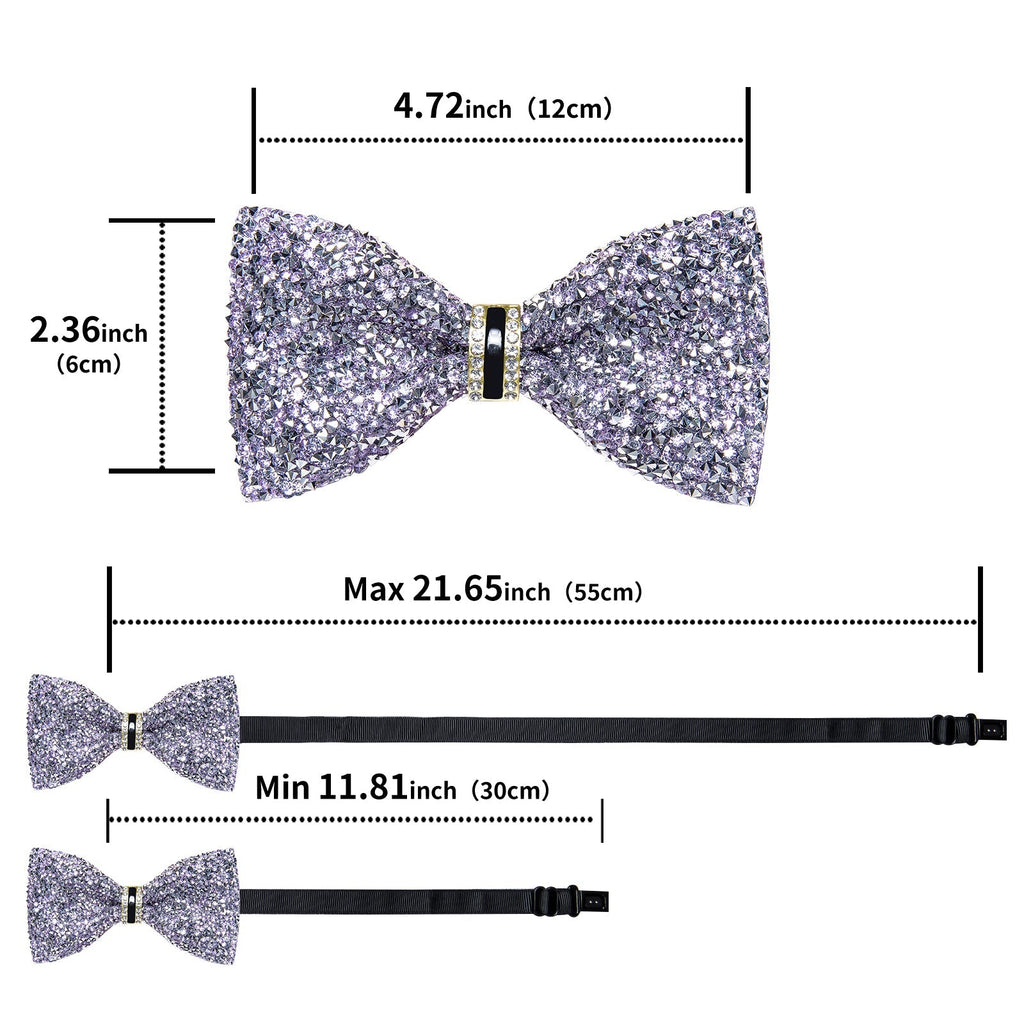 GentCrest Purple Rhinestone Bowtie Set - Image 6