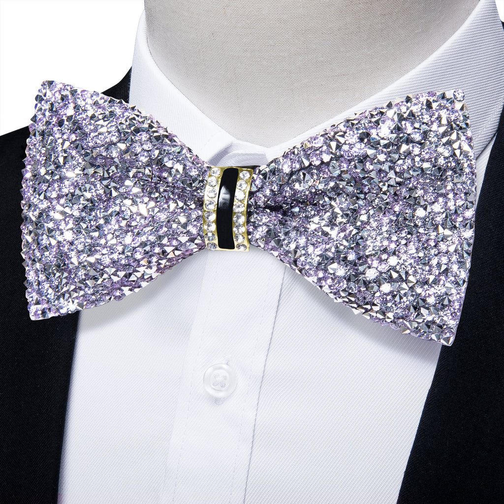 GentCrest Purple Rhinestone Bowtie Set - Image 1