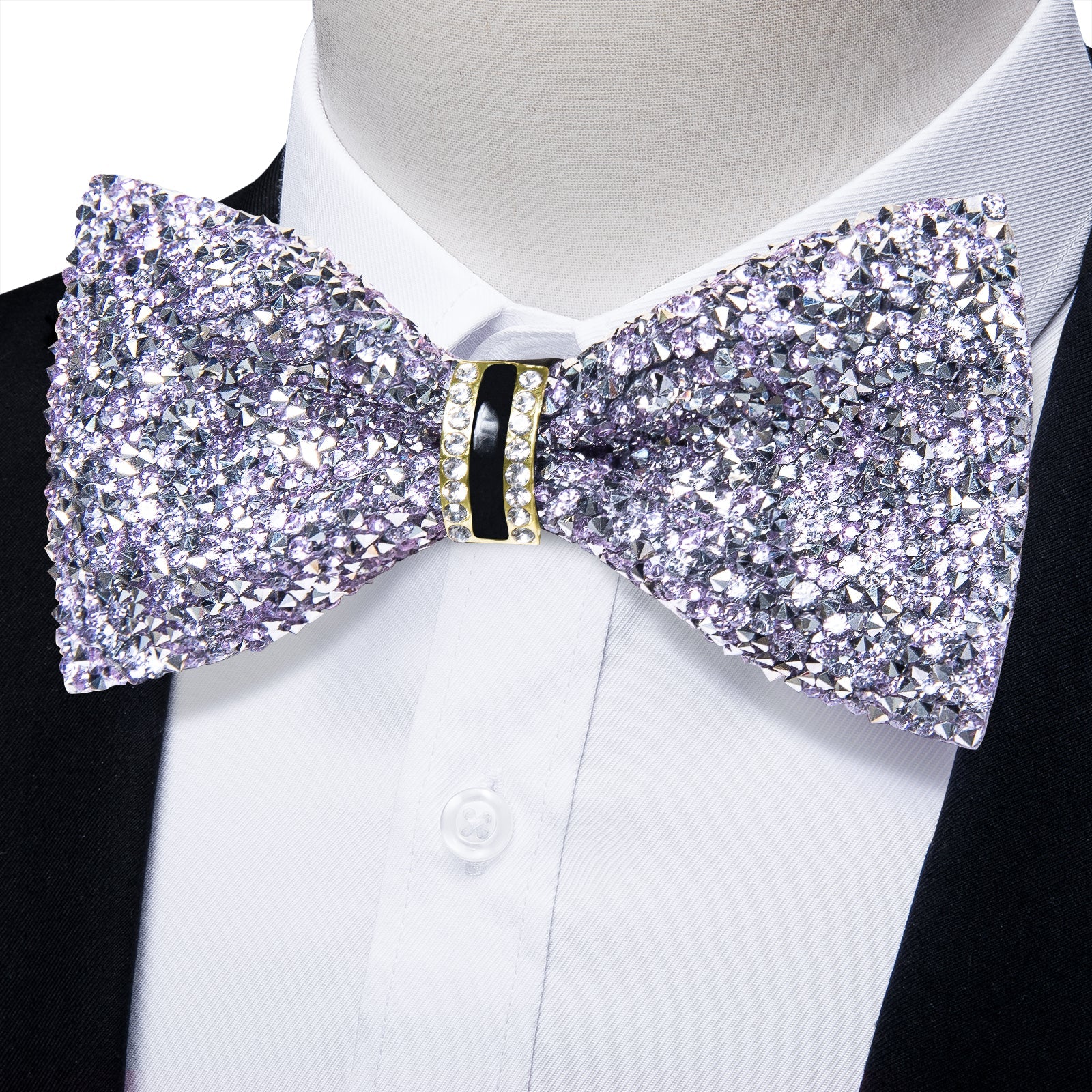 GentCrest Purple Rhinestone Bowtie Set - Image 1