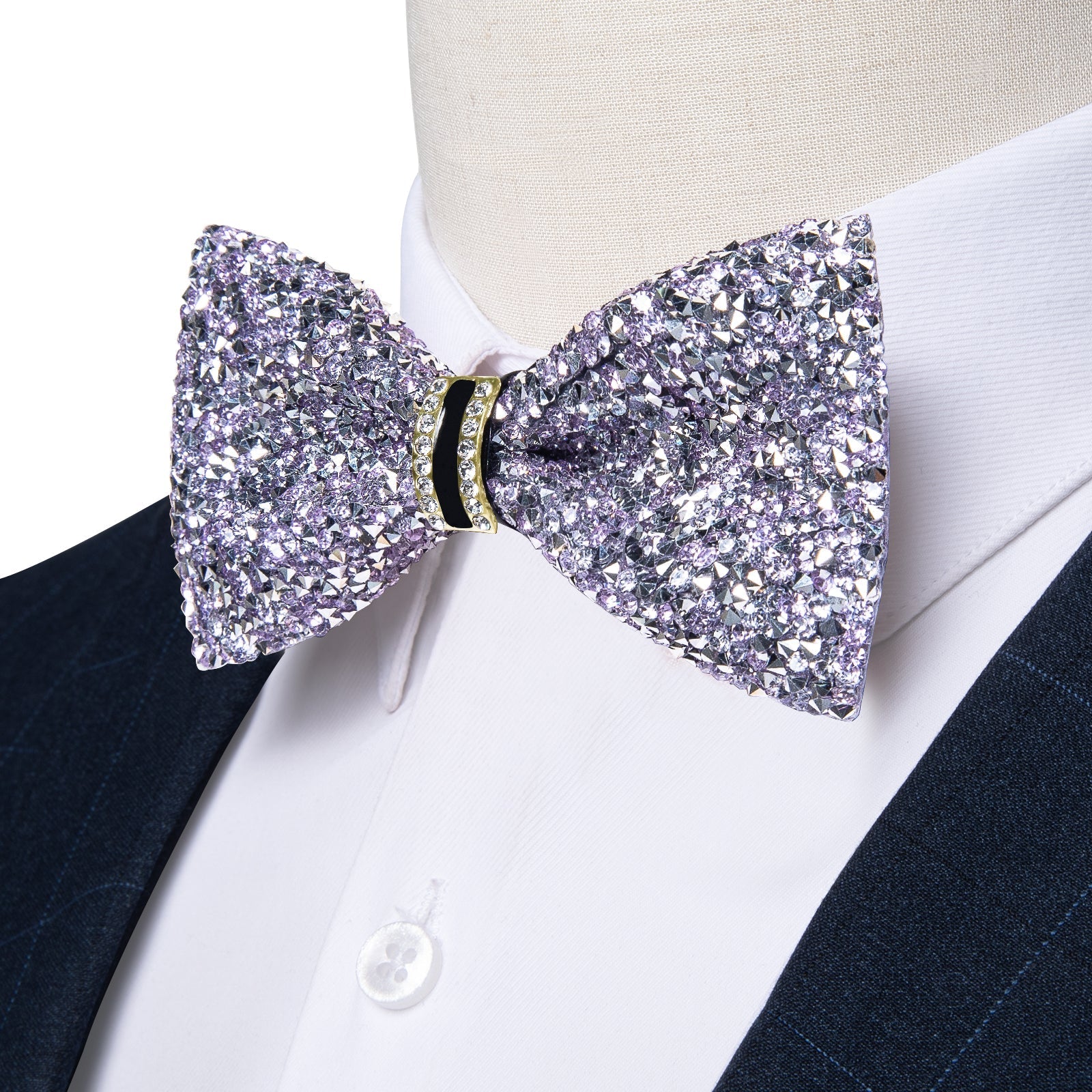 GentCrest Purple Rhinestone Bowtie Set - Image 2