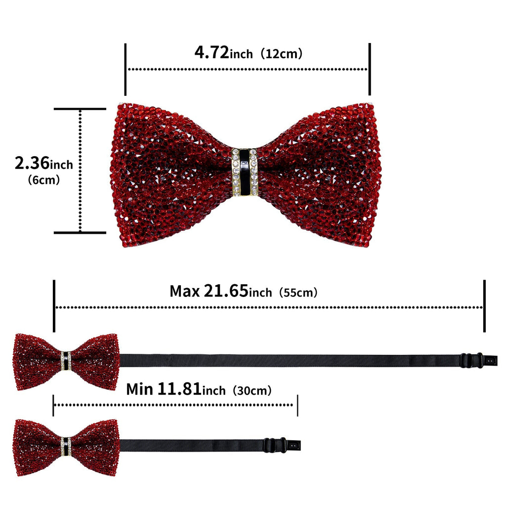 GentCrest Red Rhinestone Bowtie Set - Image 4