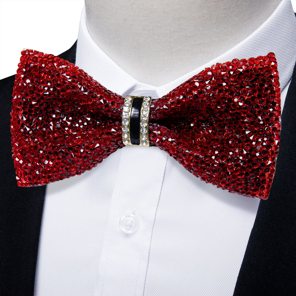 GentCrest Red Rhinestone Bowtie Set - Image 1