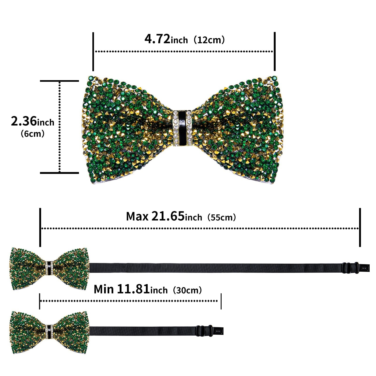 GentCrest Green Rhinestone Bowtie Set - Image 6