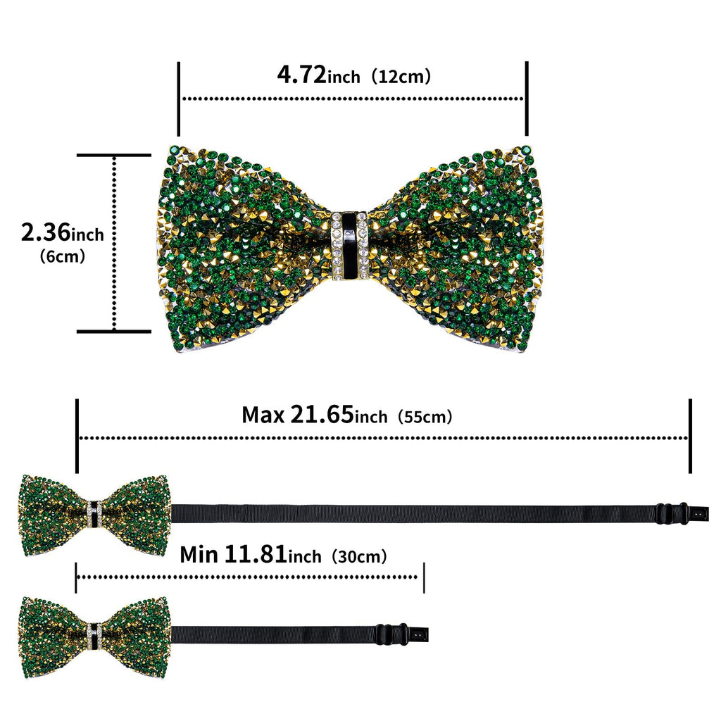 GentCrest Green Rhinestone Bowtie Set - Image 6