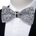 GentCrest White Rhinestone Bowtie Set - Image 1