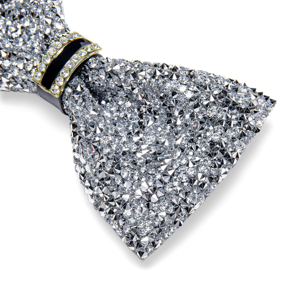 GentCrest White Rhinestone Bowtie Set - Image 3