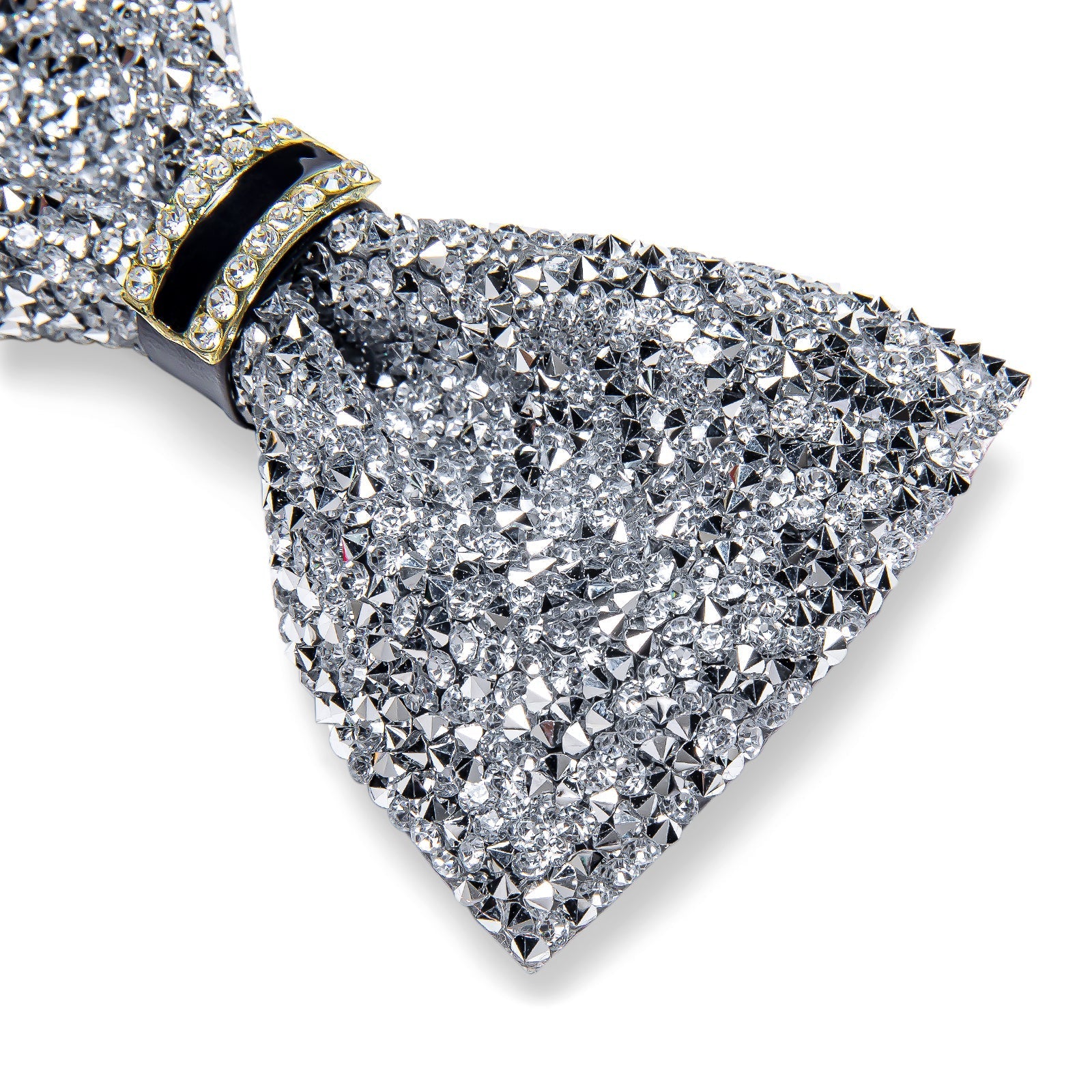 GentCrest White Rhinestone Bowtie Set - Image 3