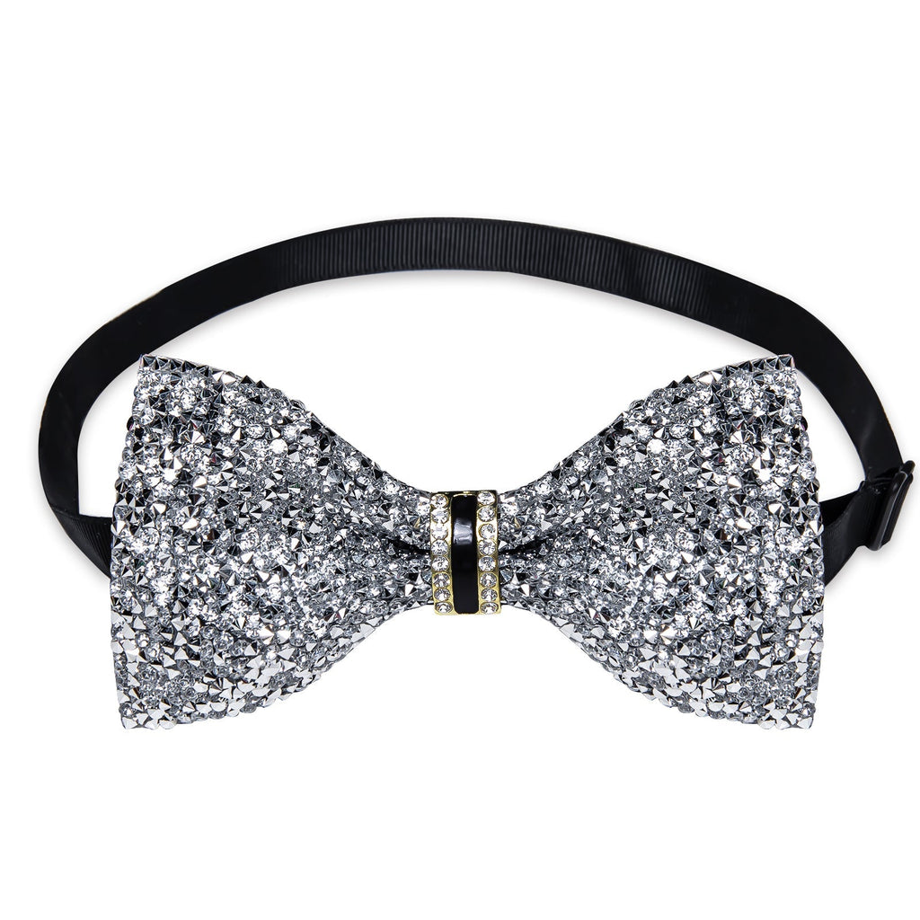 GentCrest White Rhinestone Bowtie Set - Image 4