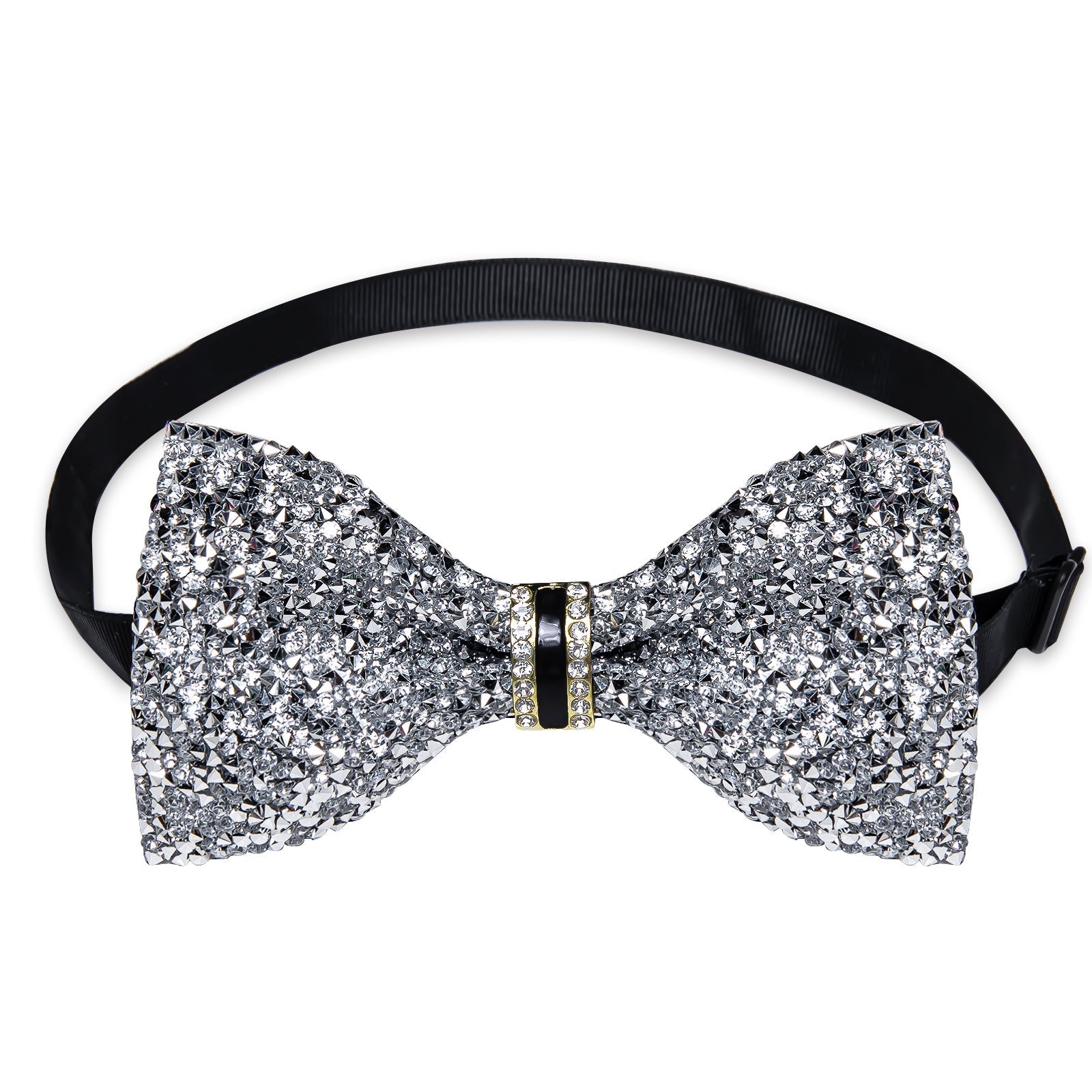 GentCrest White Rhinestone Bowtie Set - Image 4