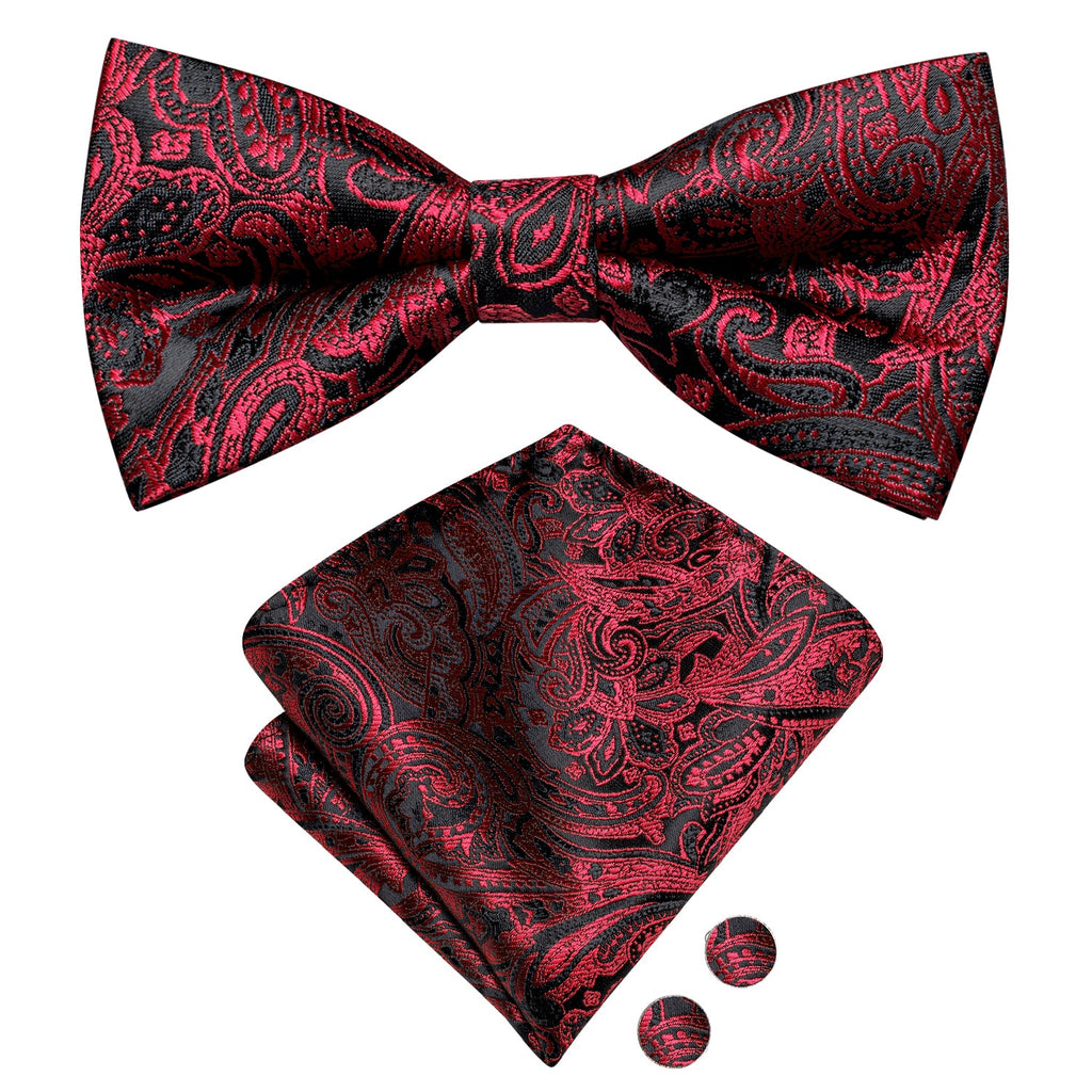 GentCrest Black Paisley Bowtie Set - Image 4