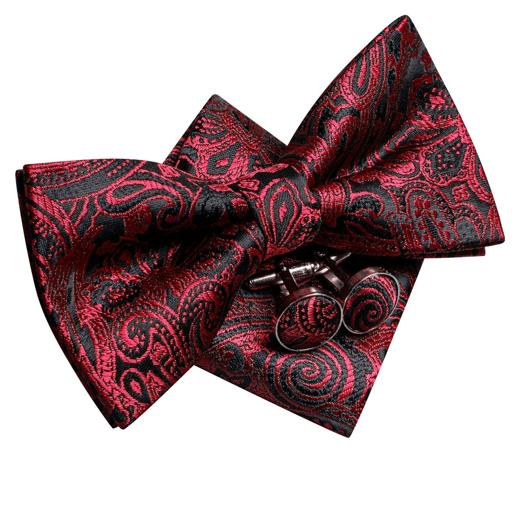 GentCrest Black Paisley Bowtie Set - Image 2