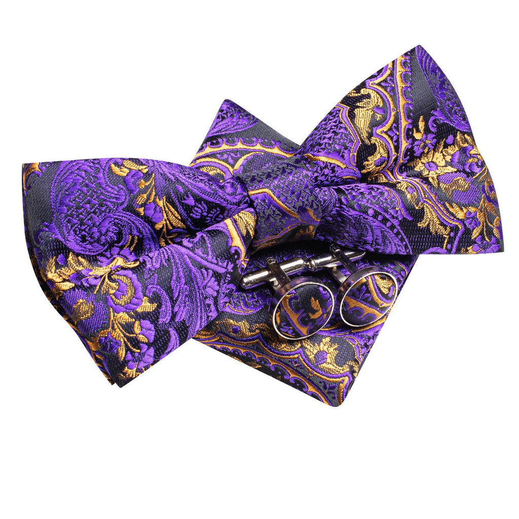 GentCrest Purple Paisley Bowtie Set - Image 7