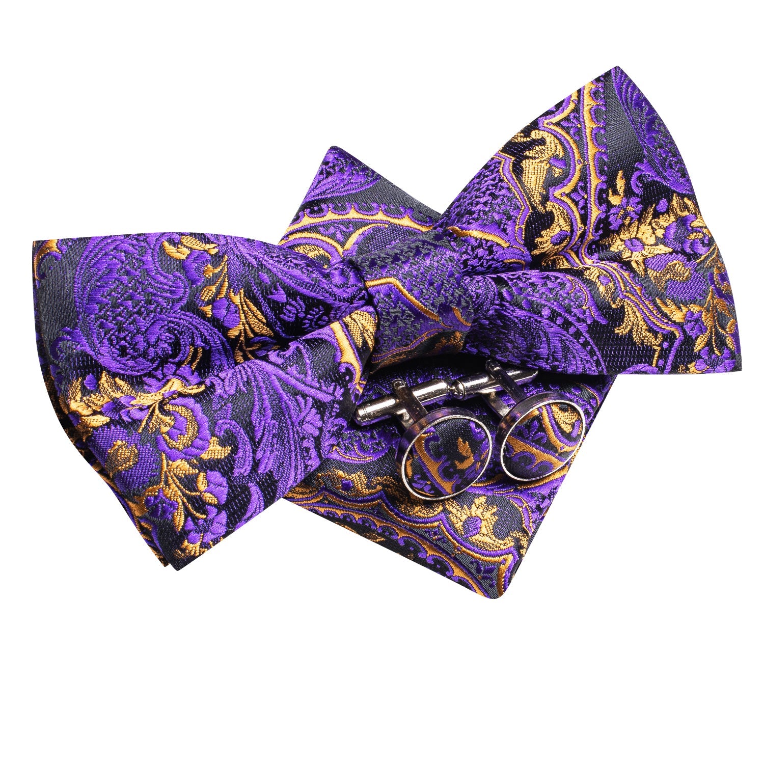 GentCrest Purple Paisley Bowtie Set - Image 7