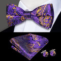 GentCrest Purple Paisley Bowtie Set - Image 1