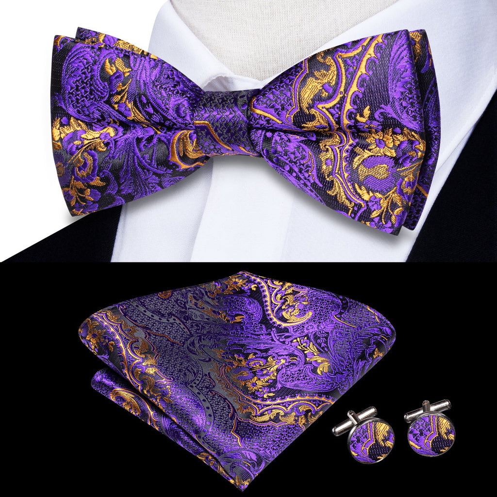 GentCrest Purple Paisley Bowtie Set - Image 2