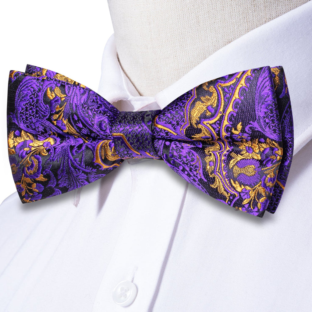 GentCrest Purple Paisley Bowtie Set - Image 6