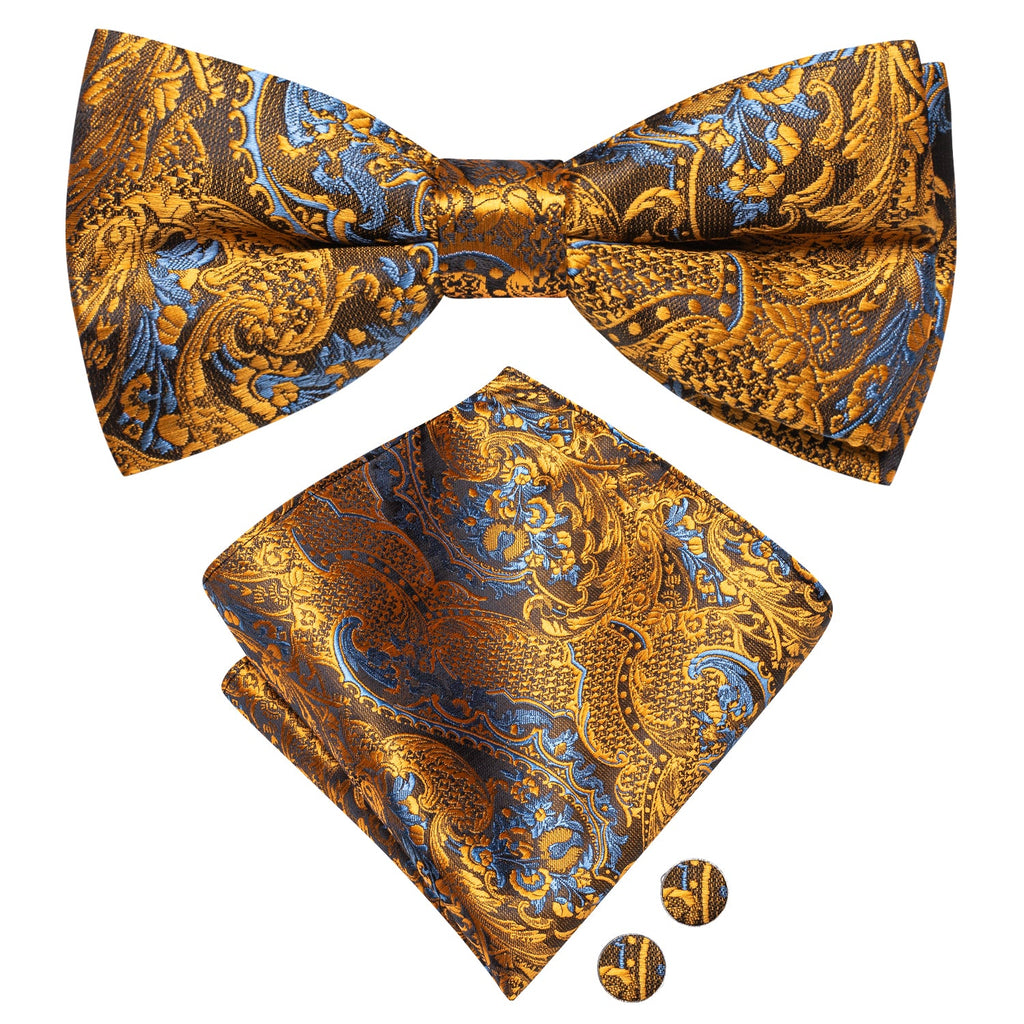 GentCrest Gold Paisley Bowtie Set - Image 4