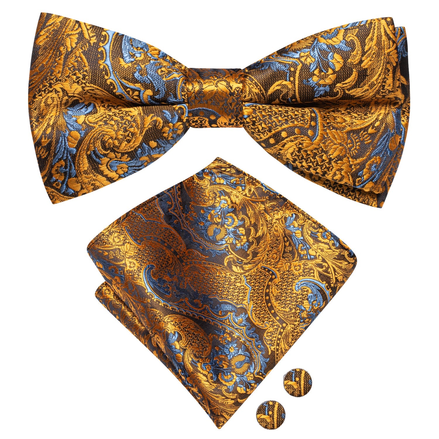 GentCrest Gold Paisley Bowtie Set - Image 4