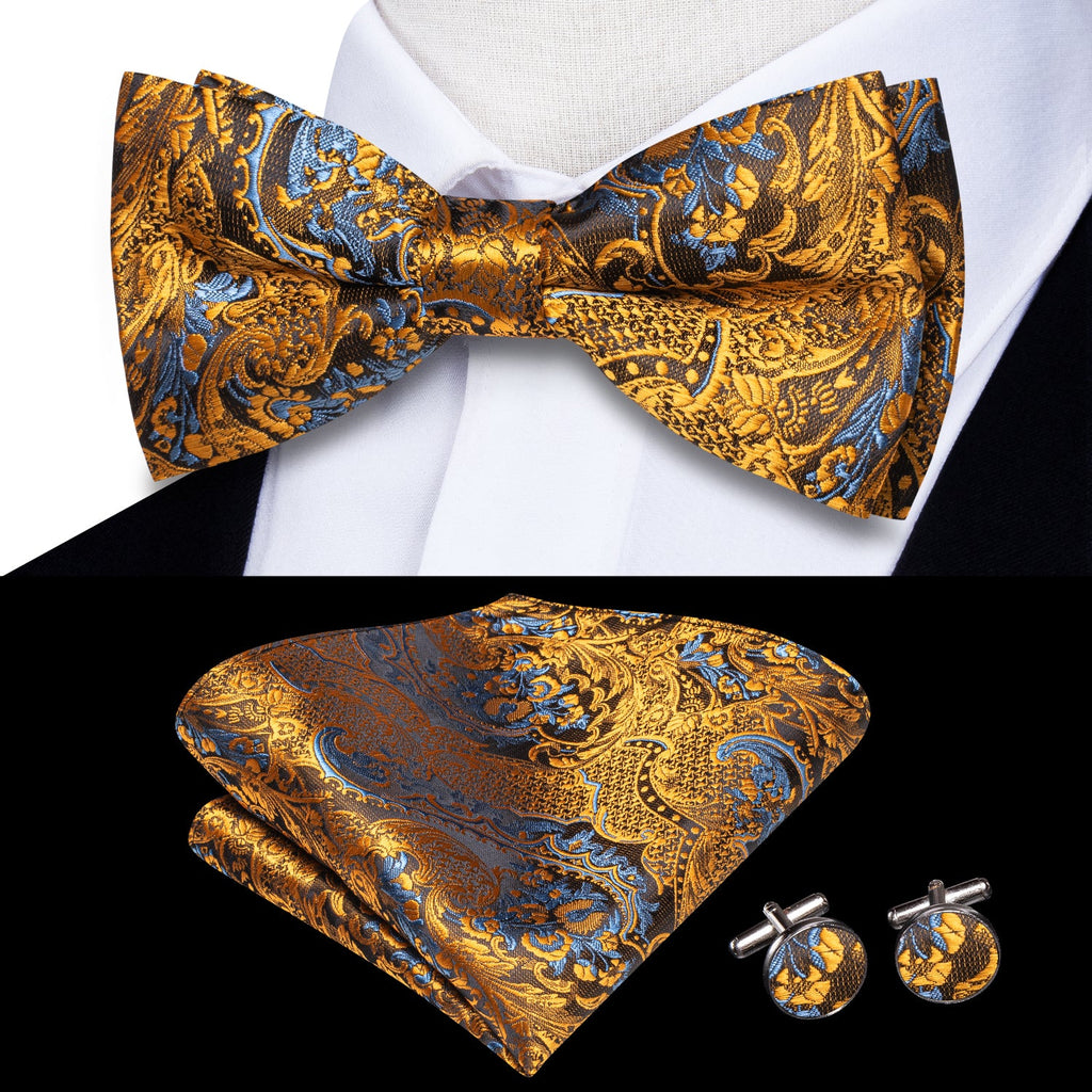 GentCrest Gold Paisley Bowtie Set - Image 2