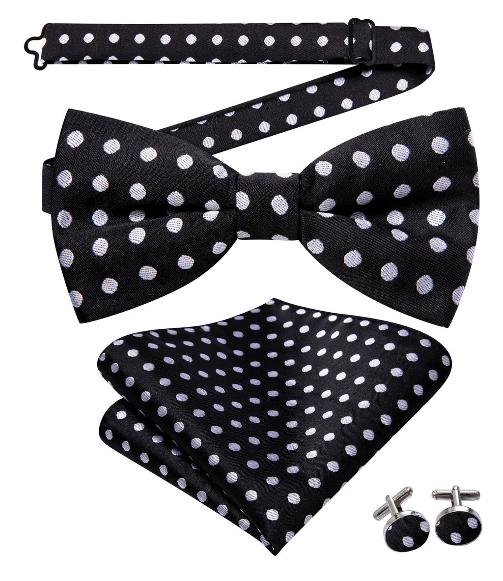 GentCrest Black Polka Dot Bowtie Set - Image 2
