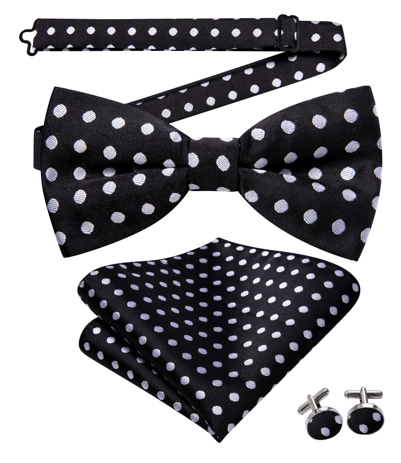 GentCrest Black Polka Dot Bowtie Set - Image 2