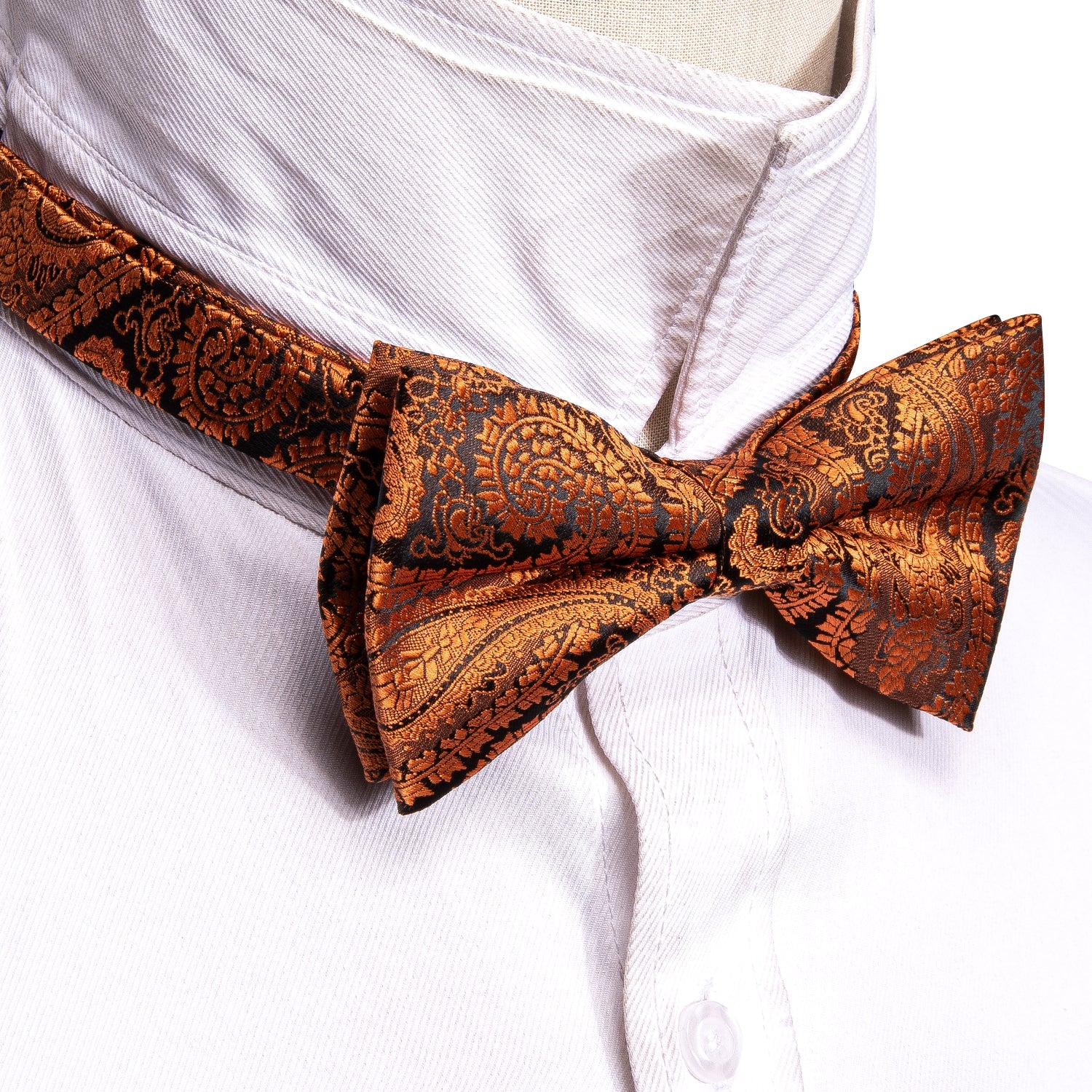 GentCrest Orange Paisley Bowtie Set - Image 3