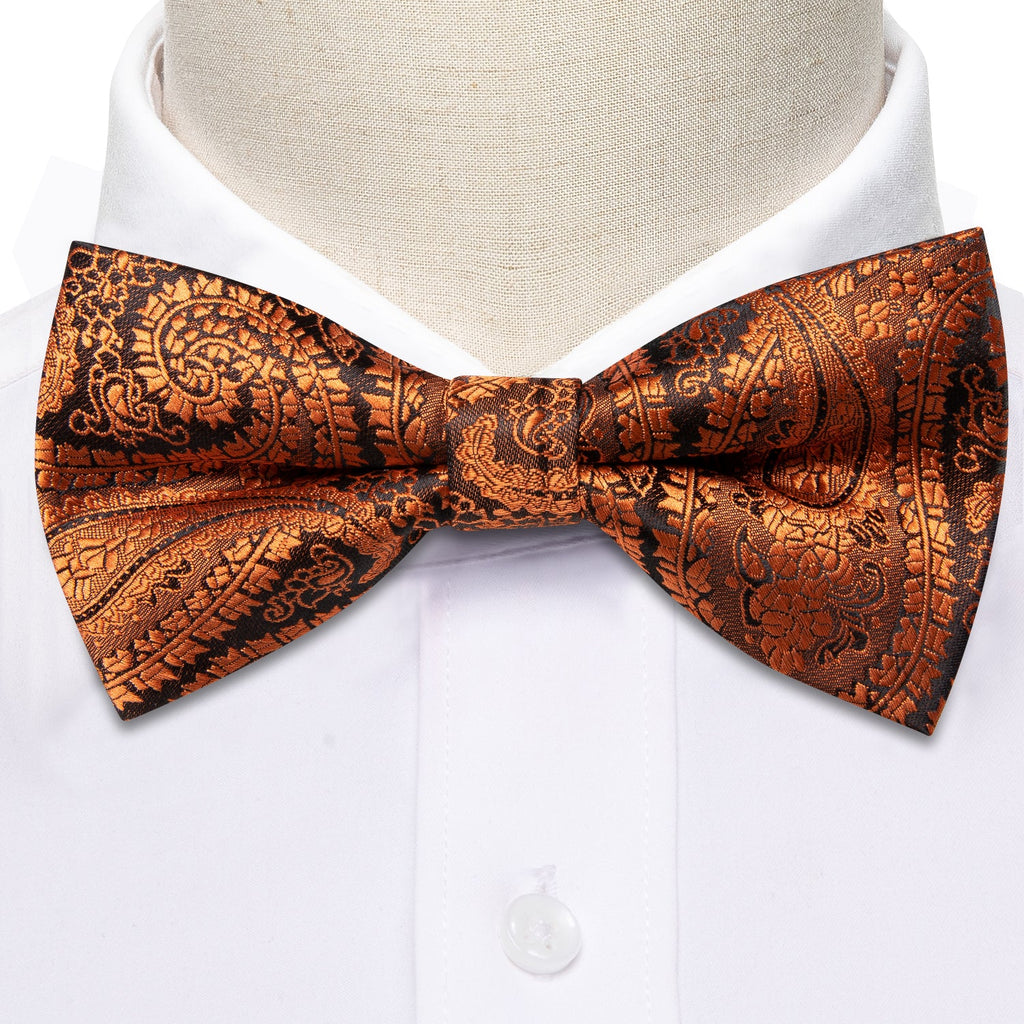 GentCrest Orange Paisley Bowtie Set - Image 4