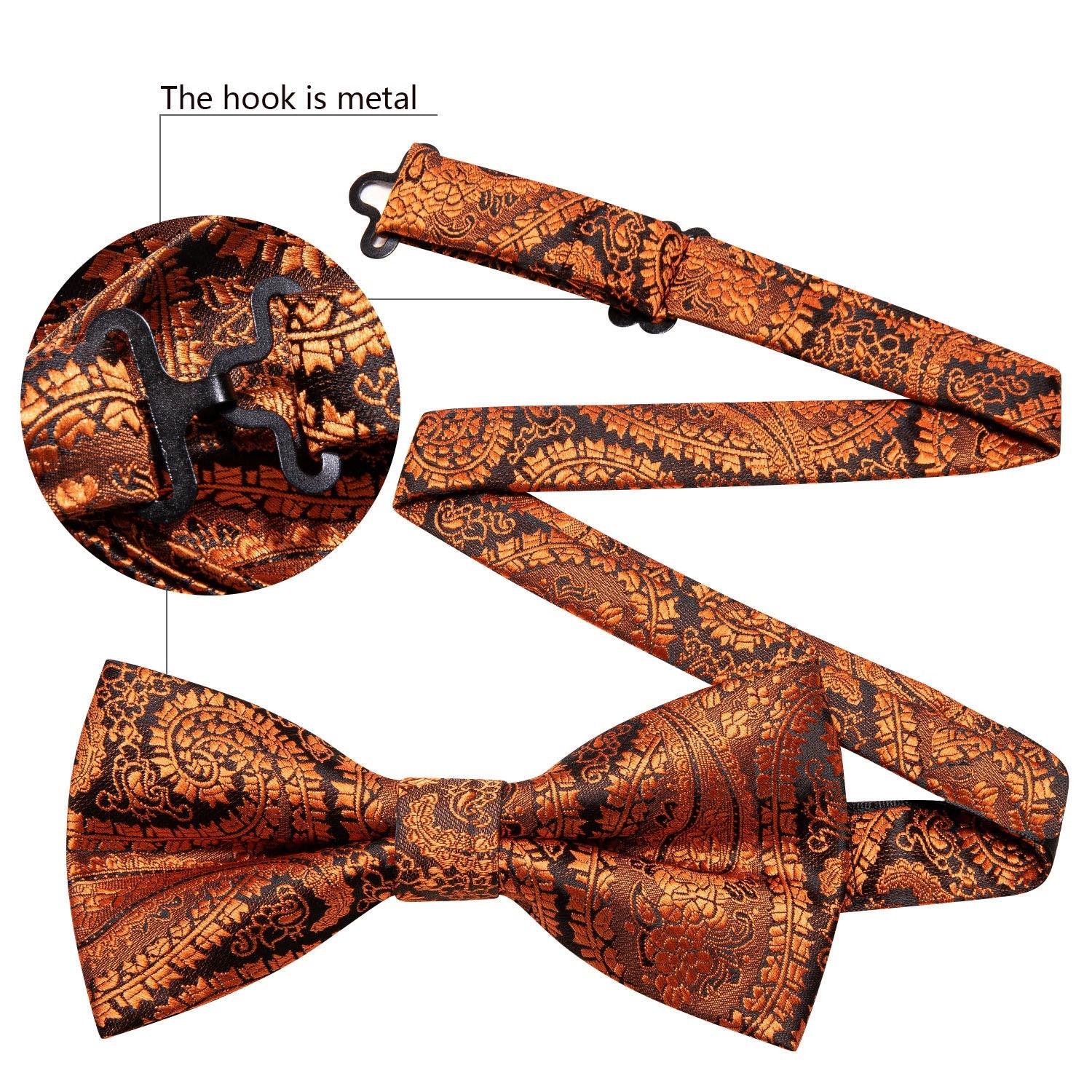 GentCrest Orange Paisley Bowtie Set - Image 5