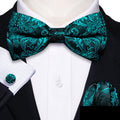 GentCrest Blue Paisley Bowtie Set - Image 1