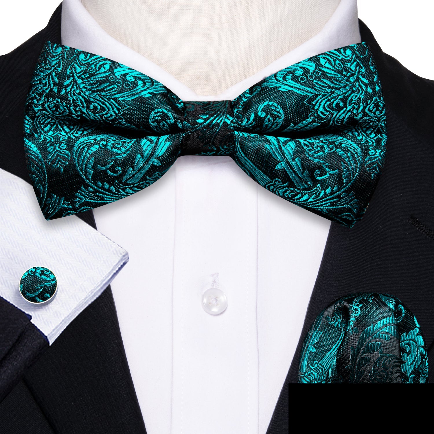 GentCrest Blue Paisley Bowtie Set - Image 1
