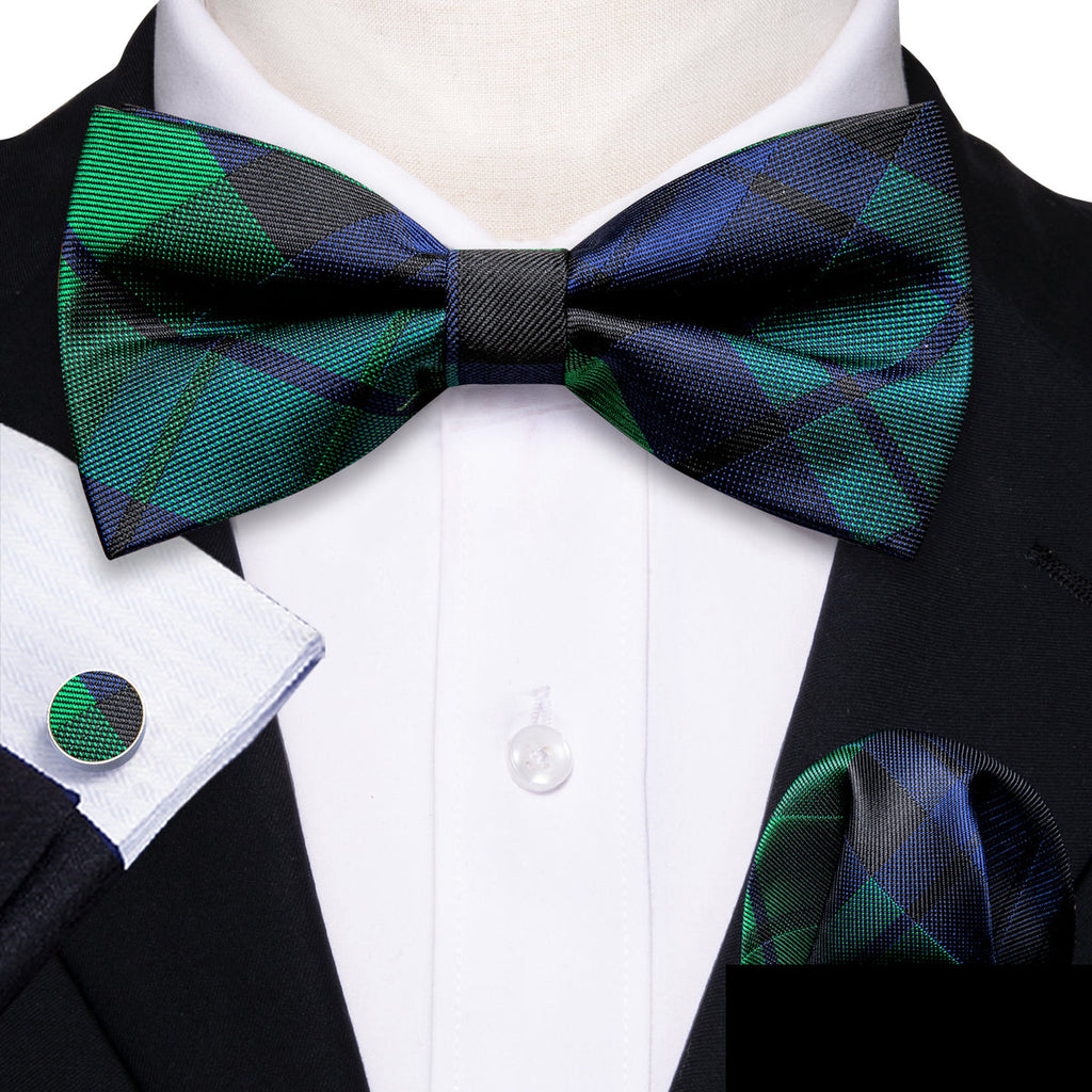 GentCrest Blue Plaid Bow Ties - Image 1