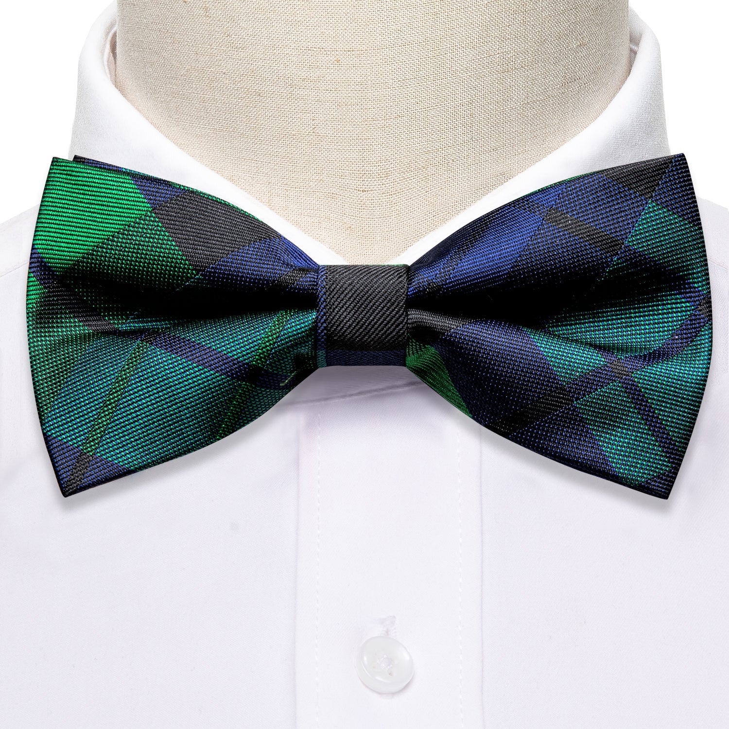 GentCrest Blue Plaid Bowtie Set - Image 4