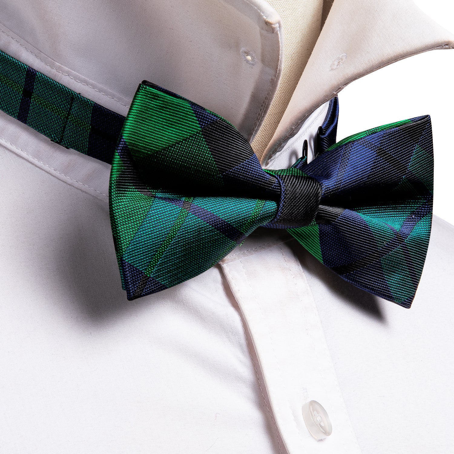 GentCrest Blue Plaid Bowtie Set - Image 3