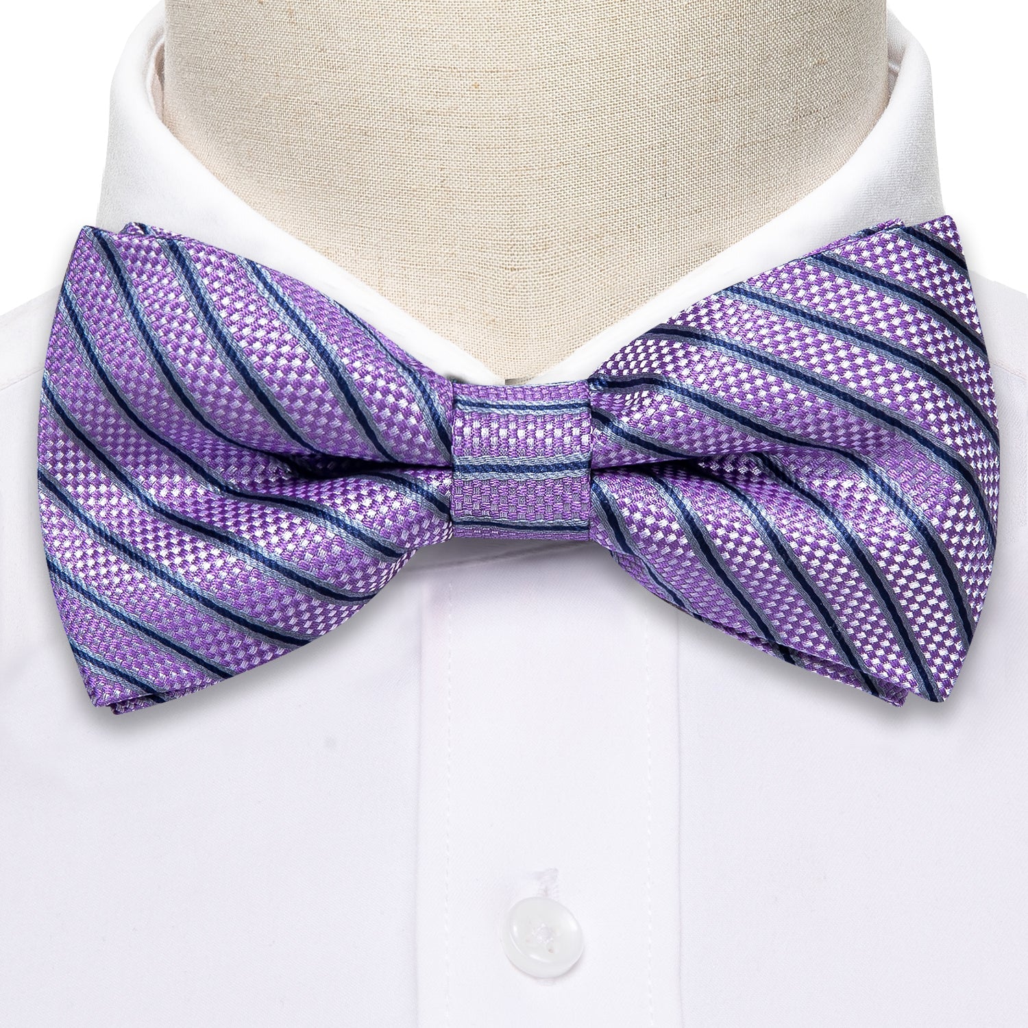 GentCrest Purple Striped Bowtie Set - Image 3